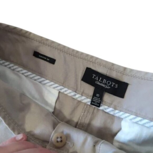 Talbots oatmeal signature cropped utility chino pants size 10 - Picture 3 of 7